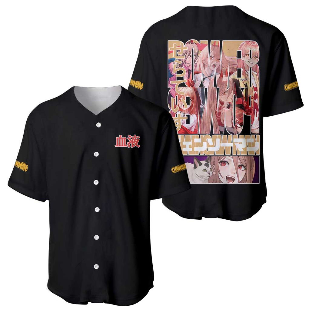 Power - Chainsaw Man Baseball Jersey Anime Japan Style