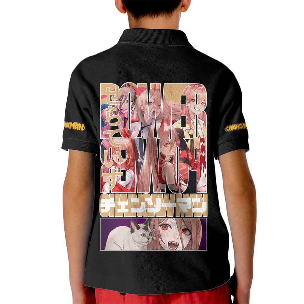 Power - Chainsaw Man Kid Polo Shirt Anime Japan Style