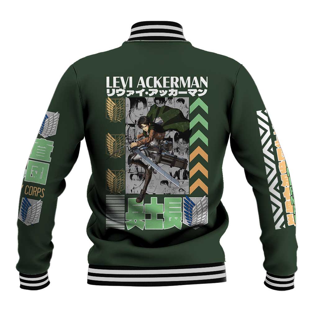 Levi Ackerman V2 Attack on Titan Baseball Jacket Anime Style