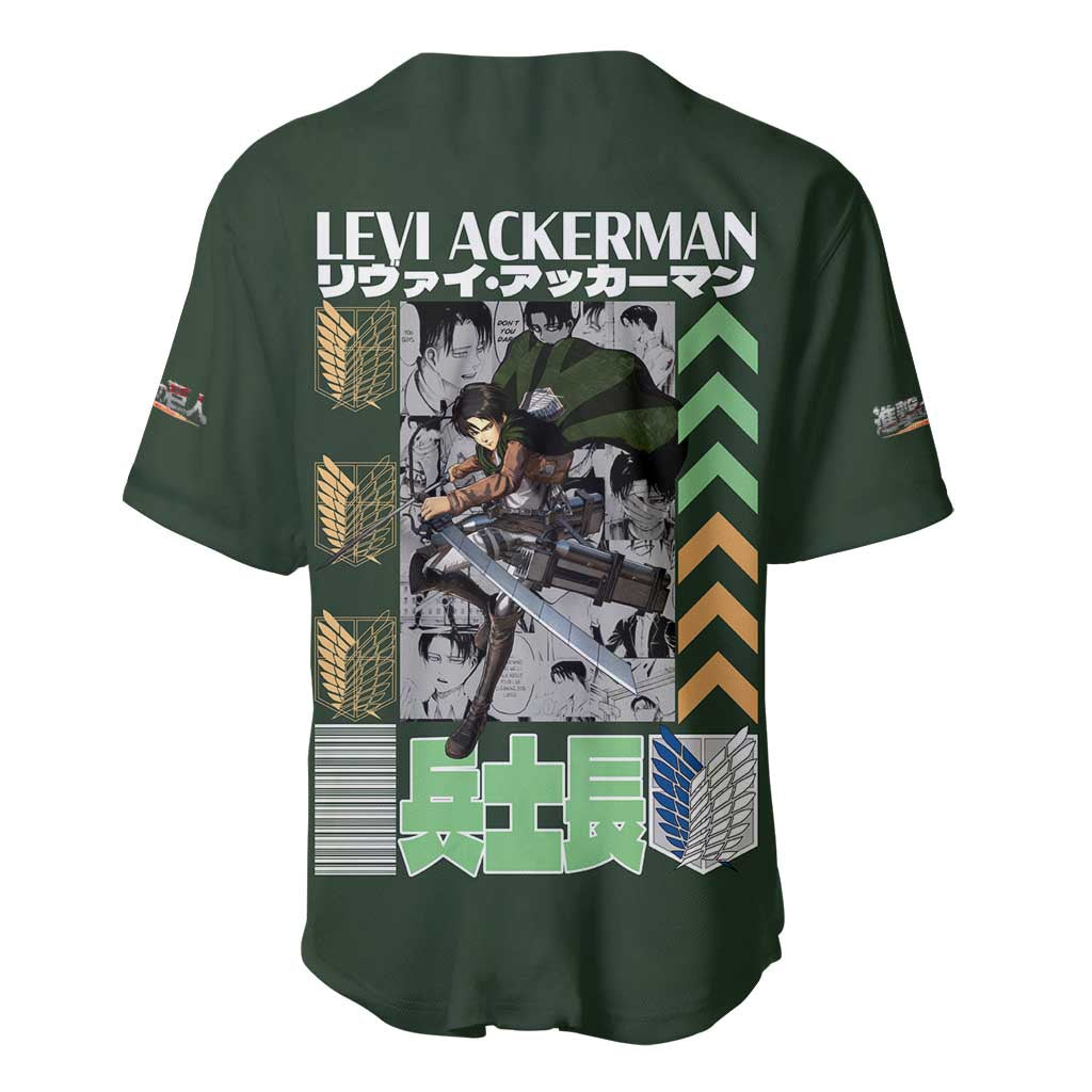 Levi Ackerman V2 Attack on Titan Baseball Jersey Anime Style