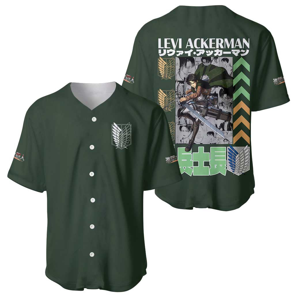 Levi Ackerman V2 Attack on Titan Baseball Jersey Anime Style