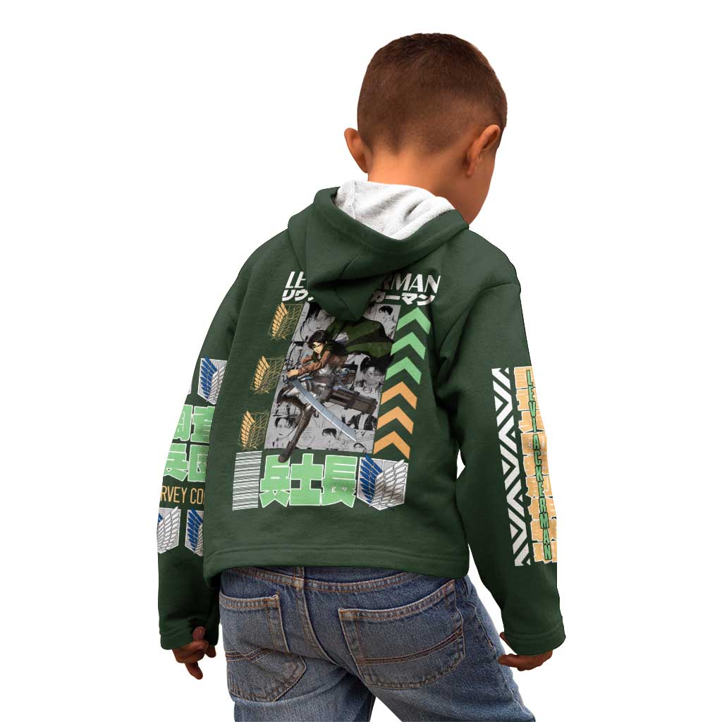 Levi Ackerman V2 Attack on Titan Kid Hoodie Anime Style