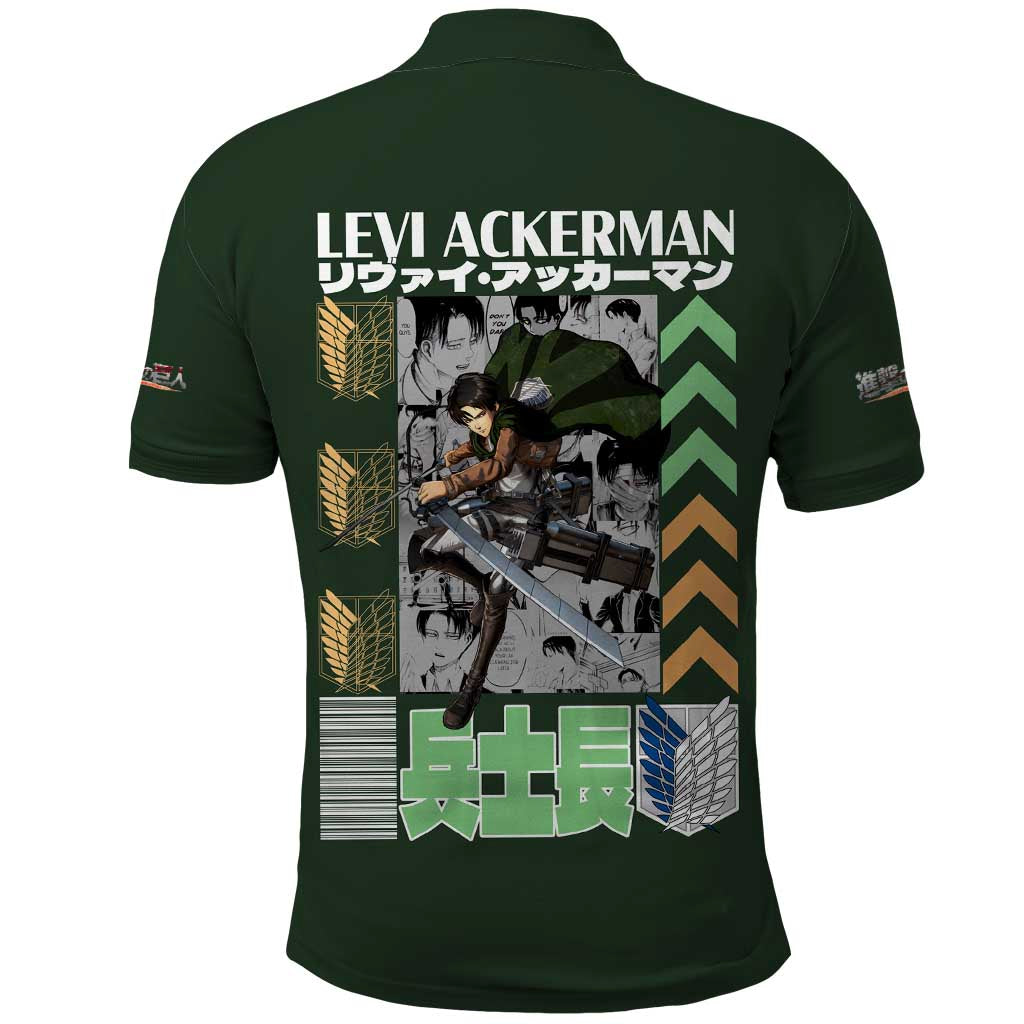 Levi Ackerman V2 Attack on Titan Polo Shirt Anime Style