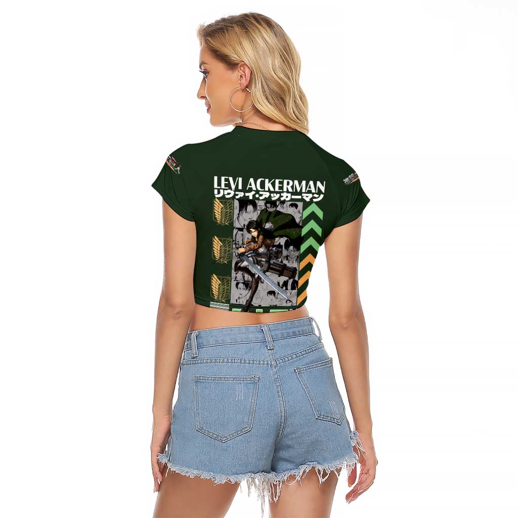Levi Ackerman V2 Attack on Titan Raglan Cropped T Shirt Anime Style