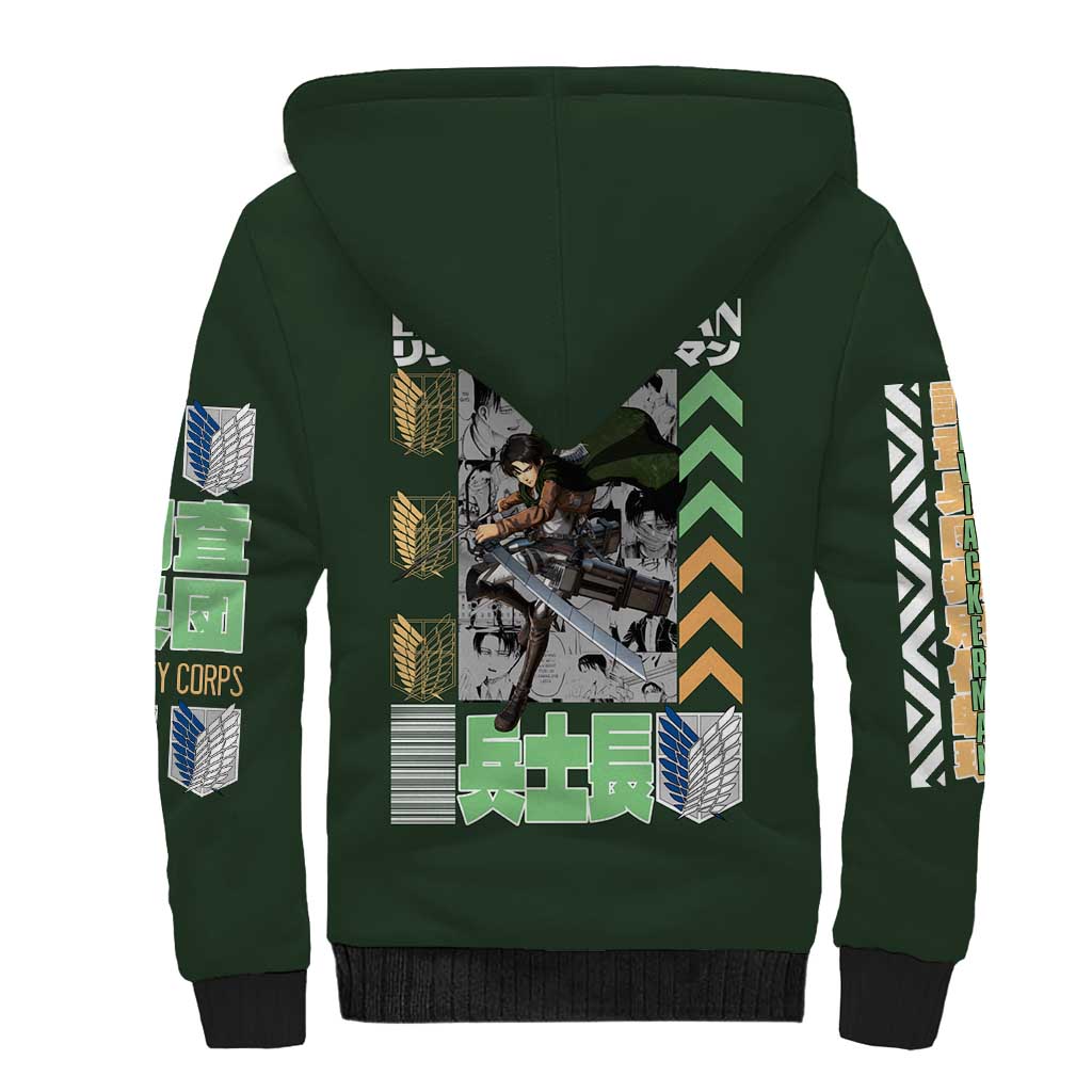 Levi Ackerman V2 Attack on Titan Sherpa Hoodie Anime Style