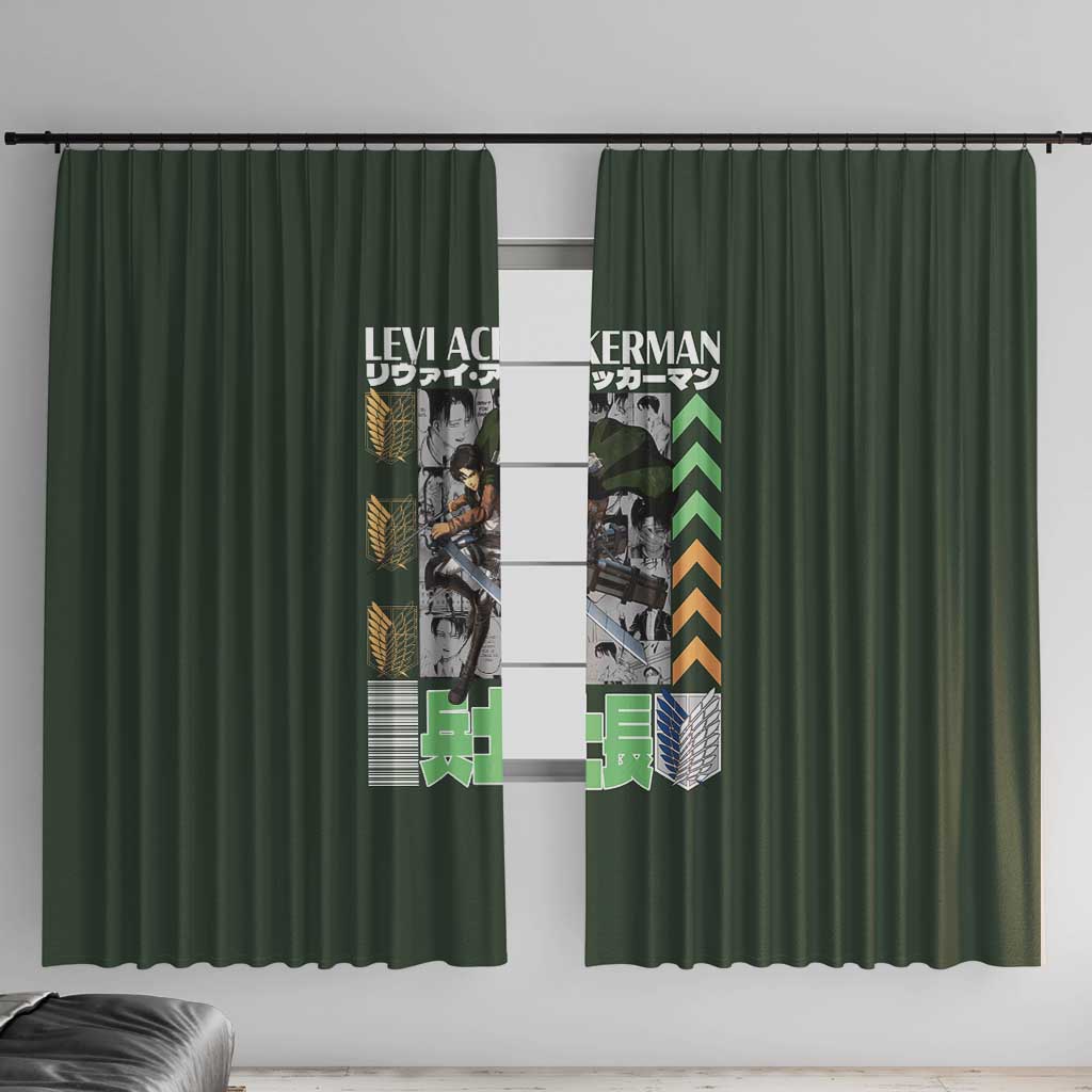 Levi Ackerman V2 Attack on Titan Window Curtain Anime Style