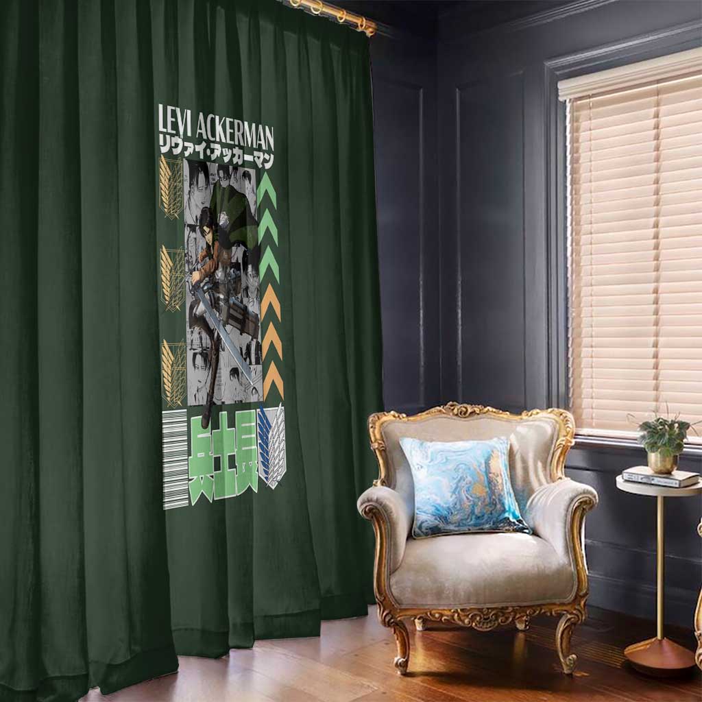 Levi Ackerman V2 Attack on Titan Window Curtain Anime Style