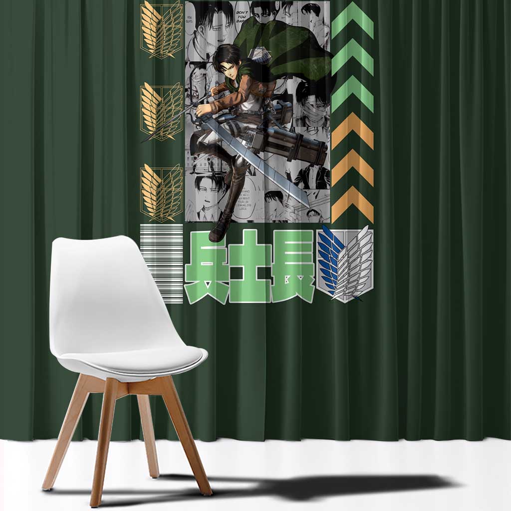 Levi Ackerman V2 Attack on Titan Window Curtain Anime Style