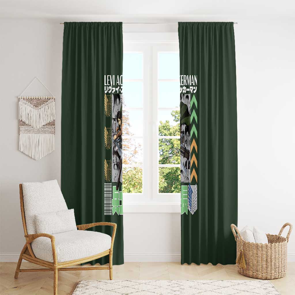 Levi Ackerman V2 Attack on Titan Window Curtain Anime Style