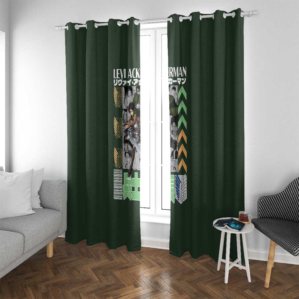 Levi Ackerman V2 Attack on Titan Window Curtain Anime Style
