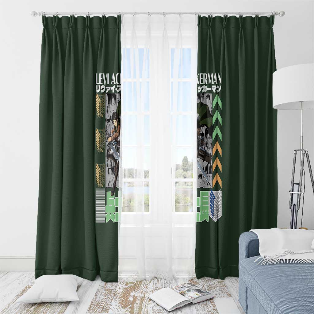 Levi Ackerman V2 Attack on Titan Window Curtain Anime Style