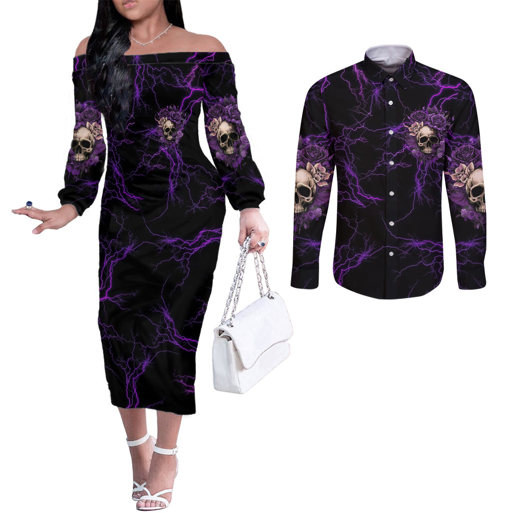 i-am-the-storm-rose-skull-couples-matching-off-the-shoulder-long-sleeve-dress-and-long-sleeve-button-shirt