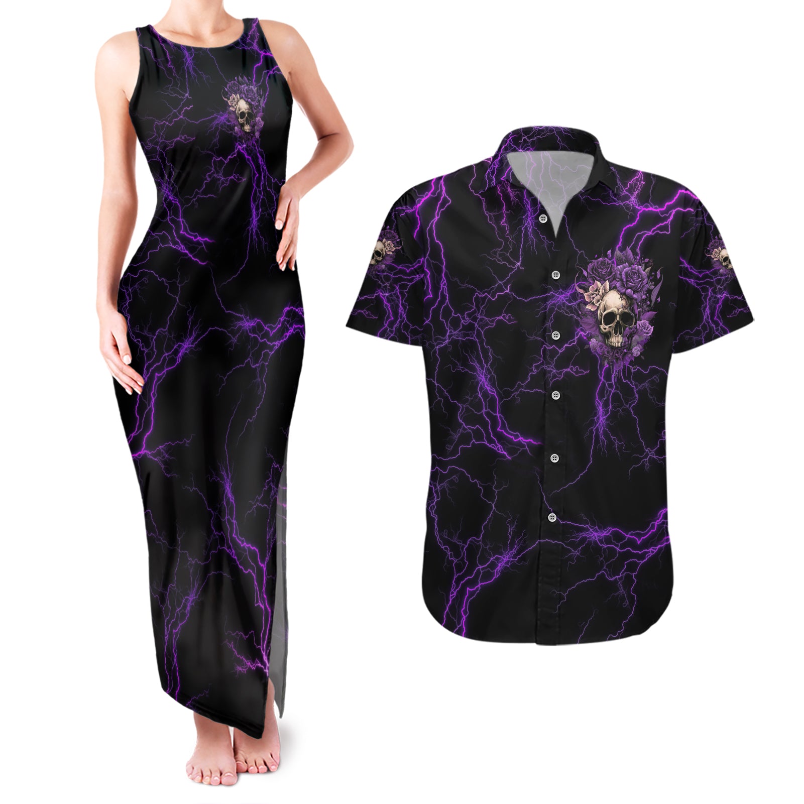 i-am-the-storm-rose-skull-couples-matching-tank-maxi-dress-and-hawaiian-shirt