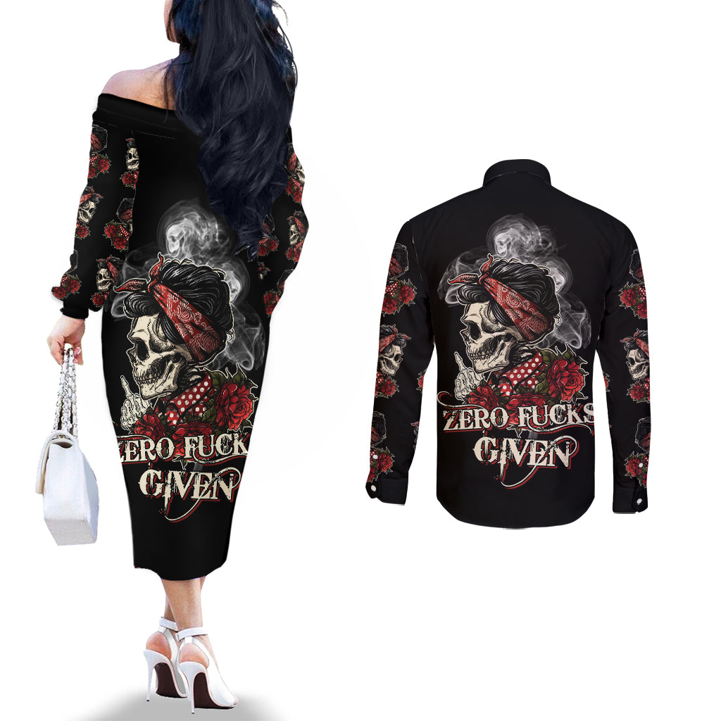 skl-rose-zero-fck-given-couples-matching-off-the-shoulder-long-sleeve-dress-and-long-sleeve-button-shirt