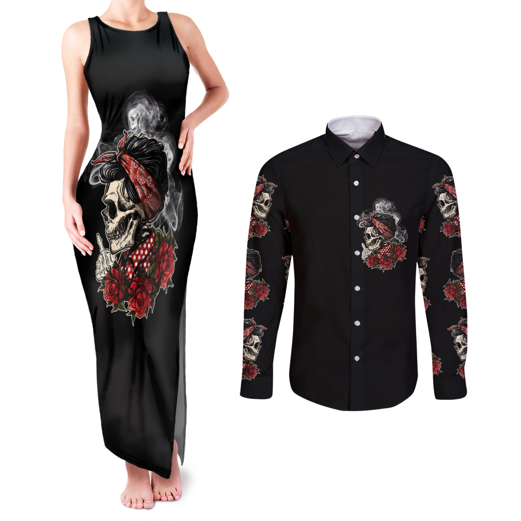 skl-rose-zero-fck-given-couples-matching-tank-maxi-dress-and-long-sleeve-button-shirt
