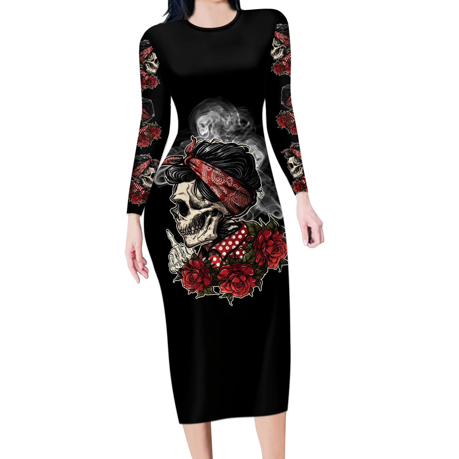 skl-rose-zero-fck-given-long-sleeve-bodycon-dress