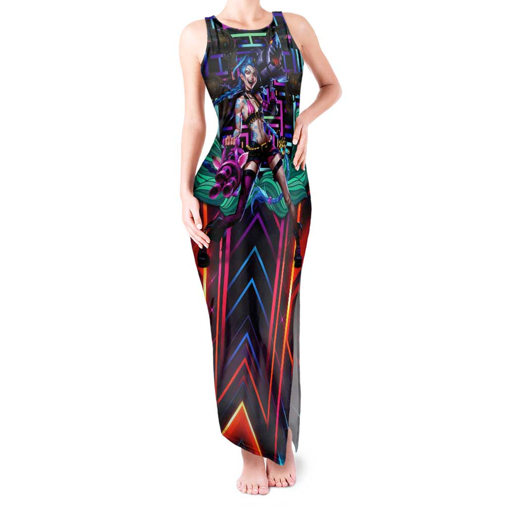 Trippy Jinx Arcane League of Legends Tank Maxi Dress Game Art Mix Trippy Style