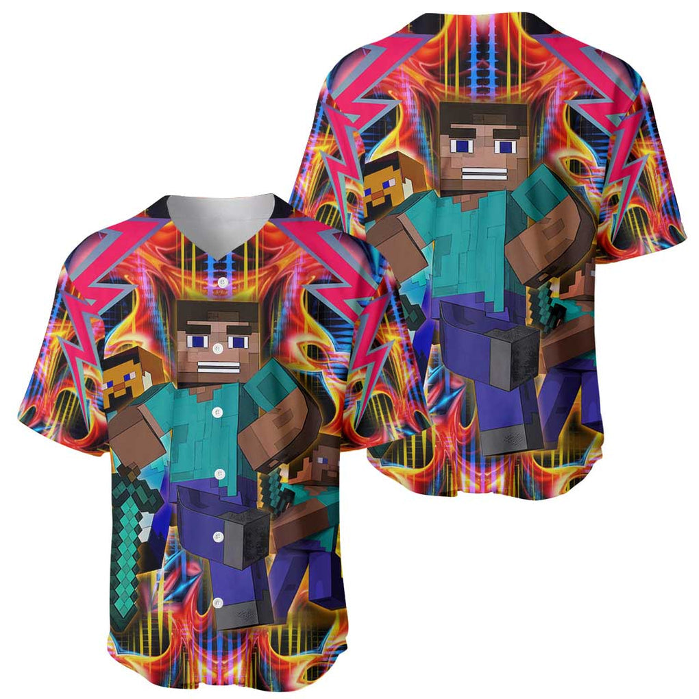 Power Minecraft Baseball Jersey Game Art Mix Trippy Style