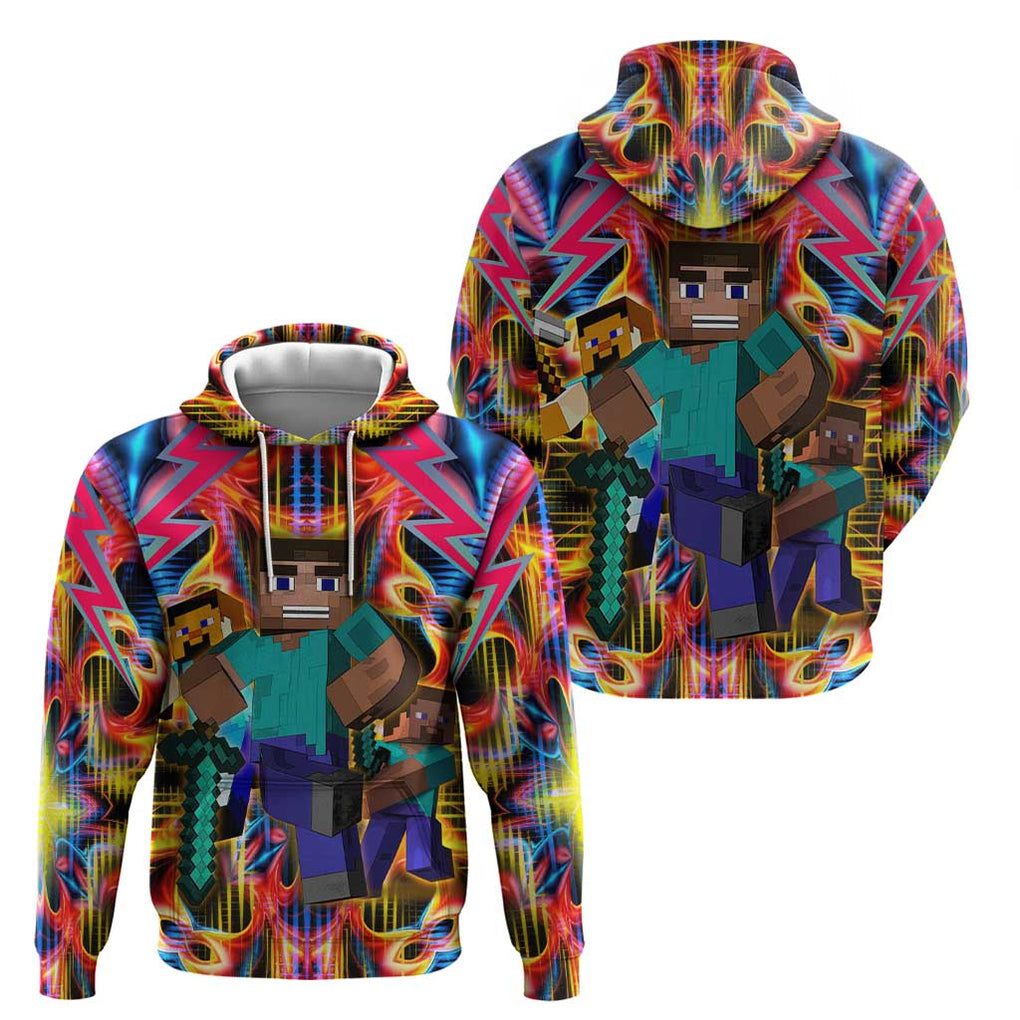 Power Minecraft Hoodie Game Art Mix Trippy Style
