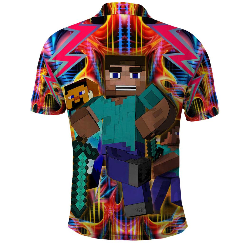 Power Minecraft Polo Shirt Game Art Mix Trippy Style