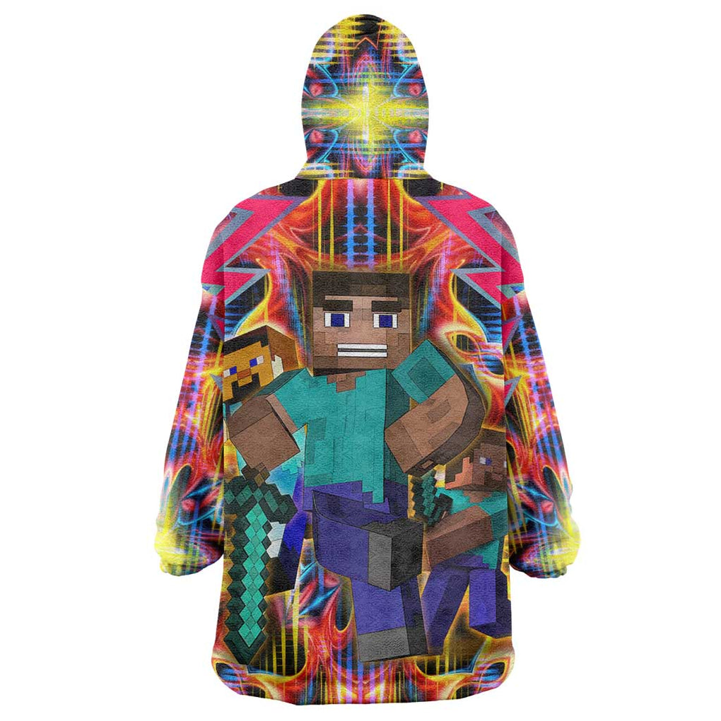 Power Minecraft Wearable Blanket Hoodie Game Art Mix Trippy Style