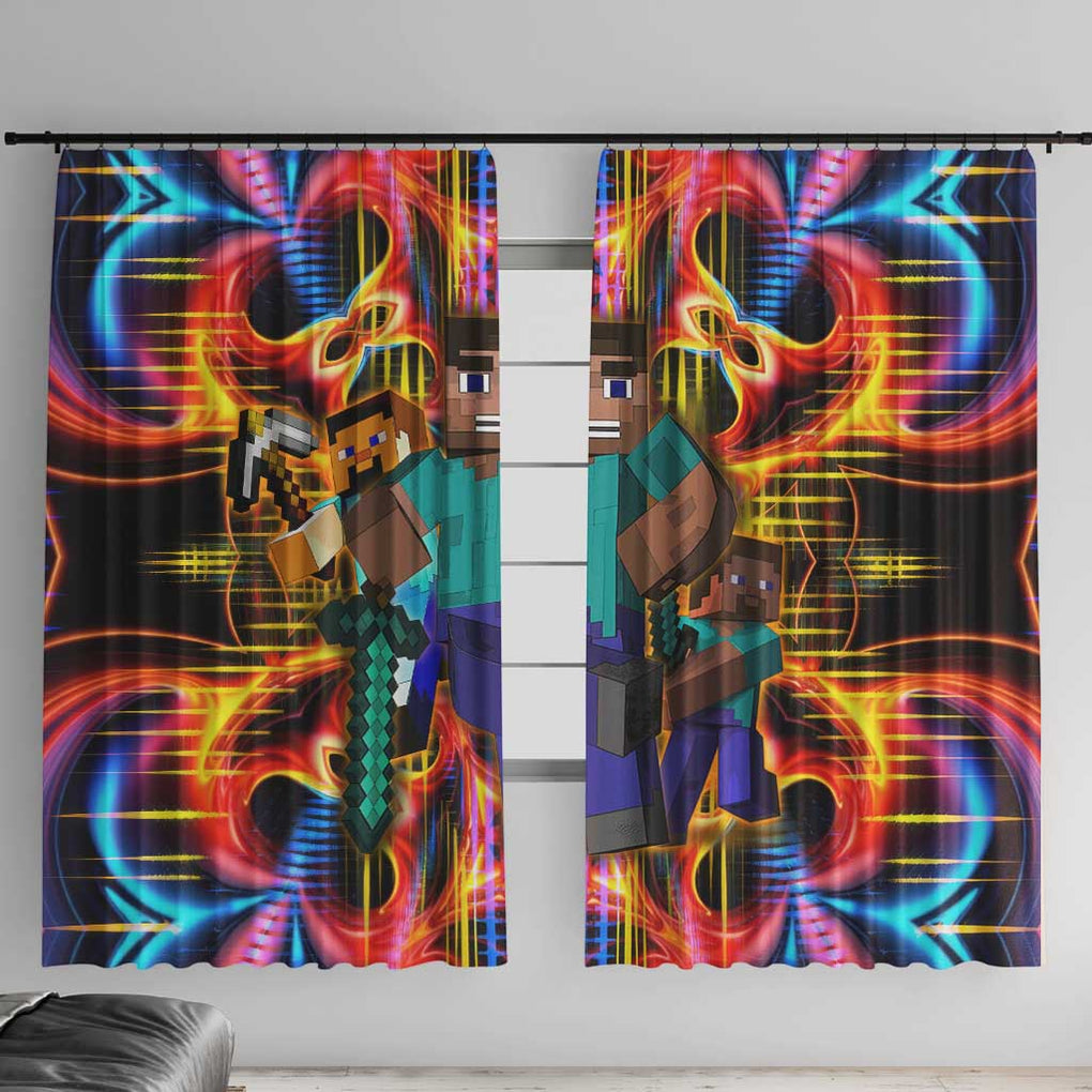 Power Minecraft Window Curtain Game Art Mix Trippy Style