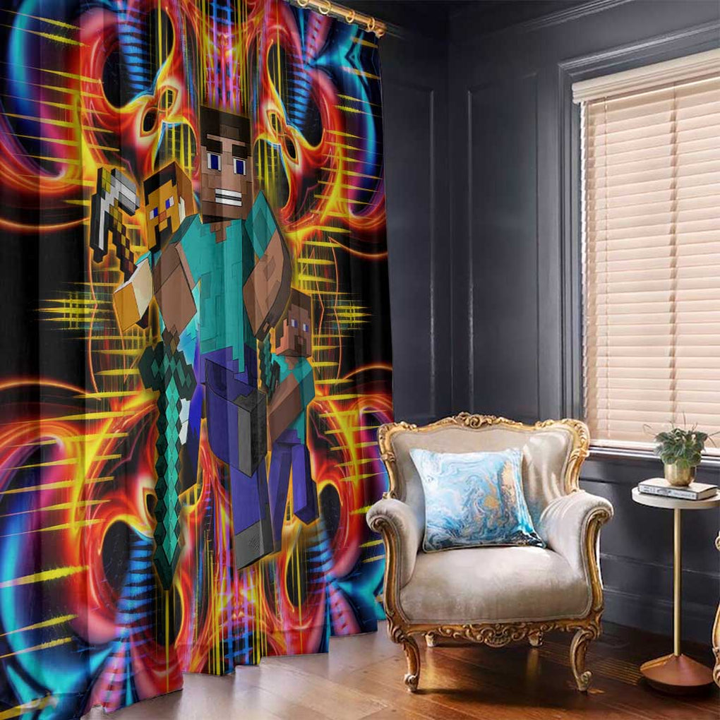 Power Minecraft Window Curtain Game Art Mix Trippy Style