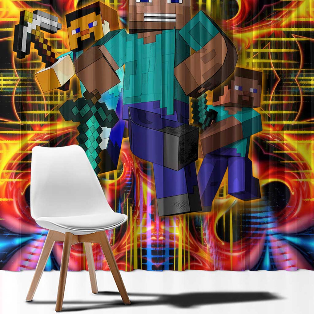 Power Minecraft Window Curtain Game Art Mix Trippy Style