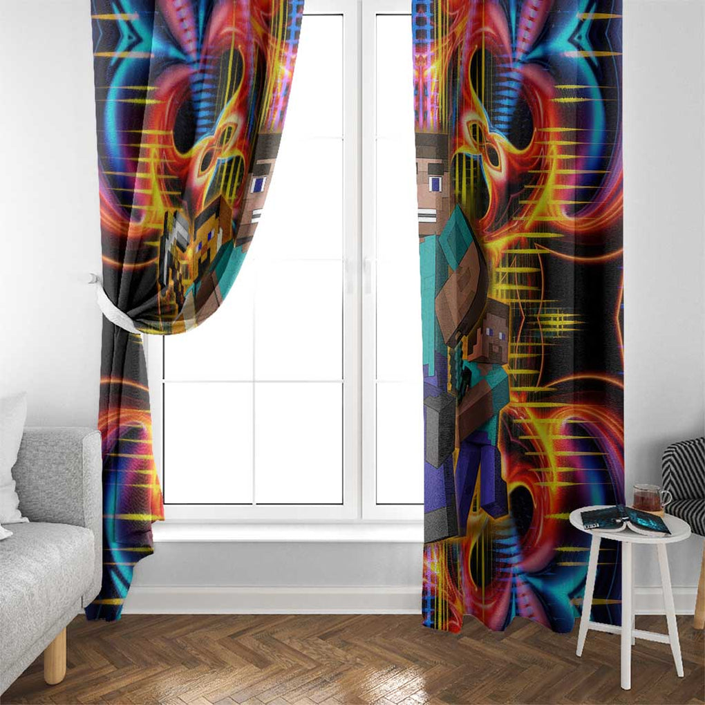 Power Minecraft Window Curtain Game Art Mix Trippy Style