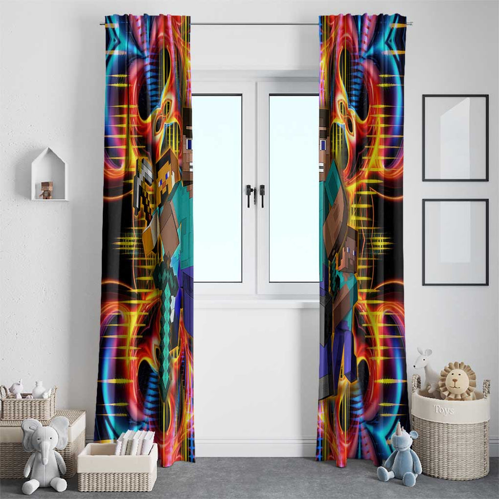 Power Minecraft Window Curtain Game Art Mix Trippy Style