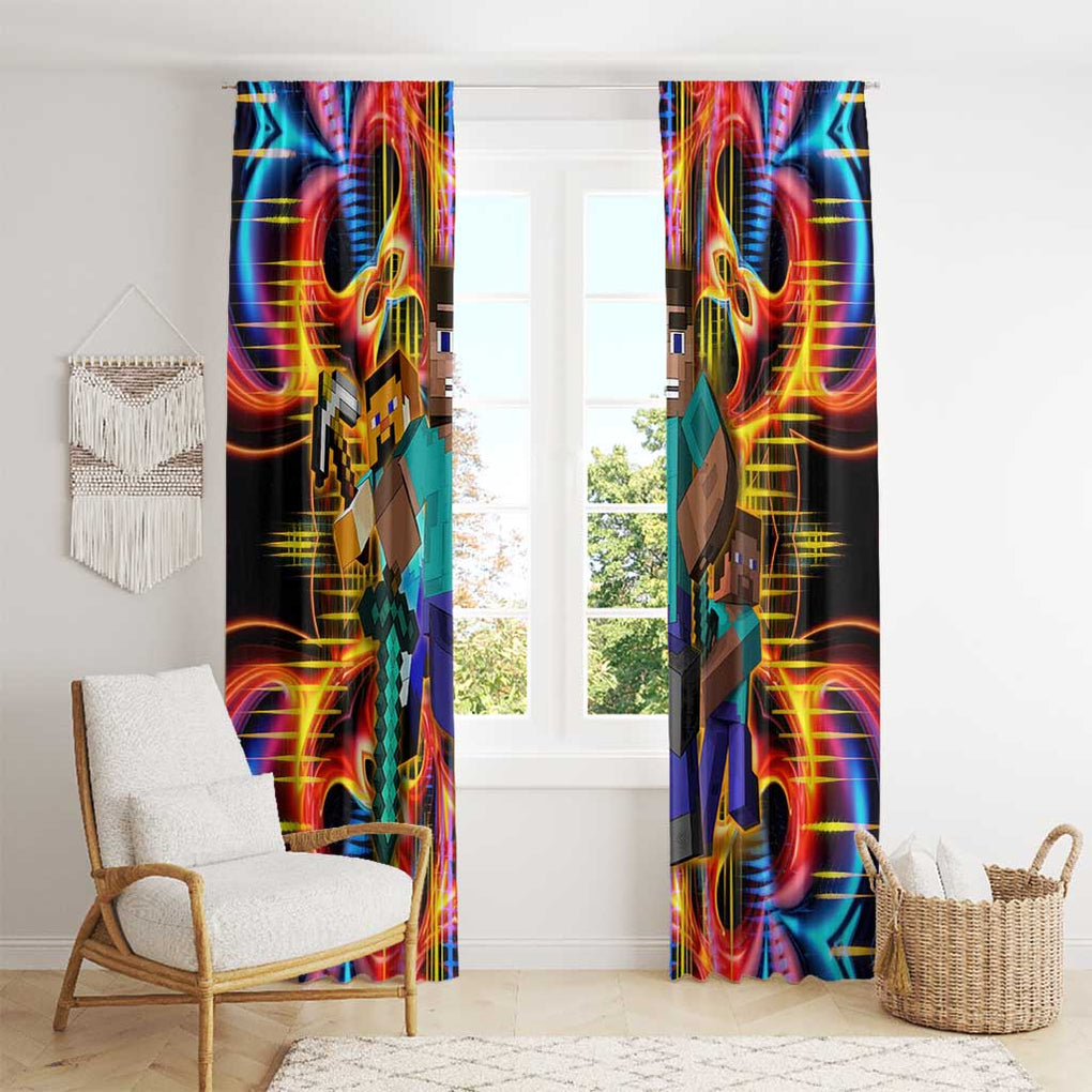 Power Minecraft Window Curtain Game Art Mix Trippy Style