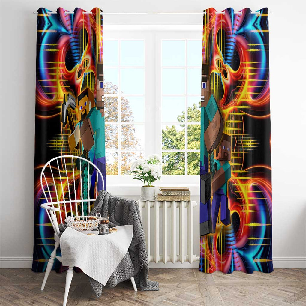 Power Minecraft Window Curtain Game Art Mix Trippy Style