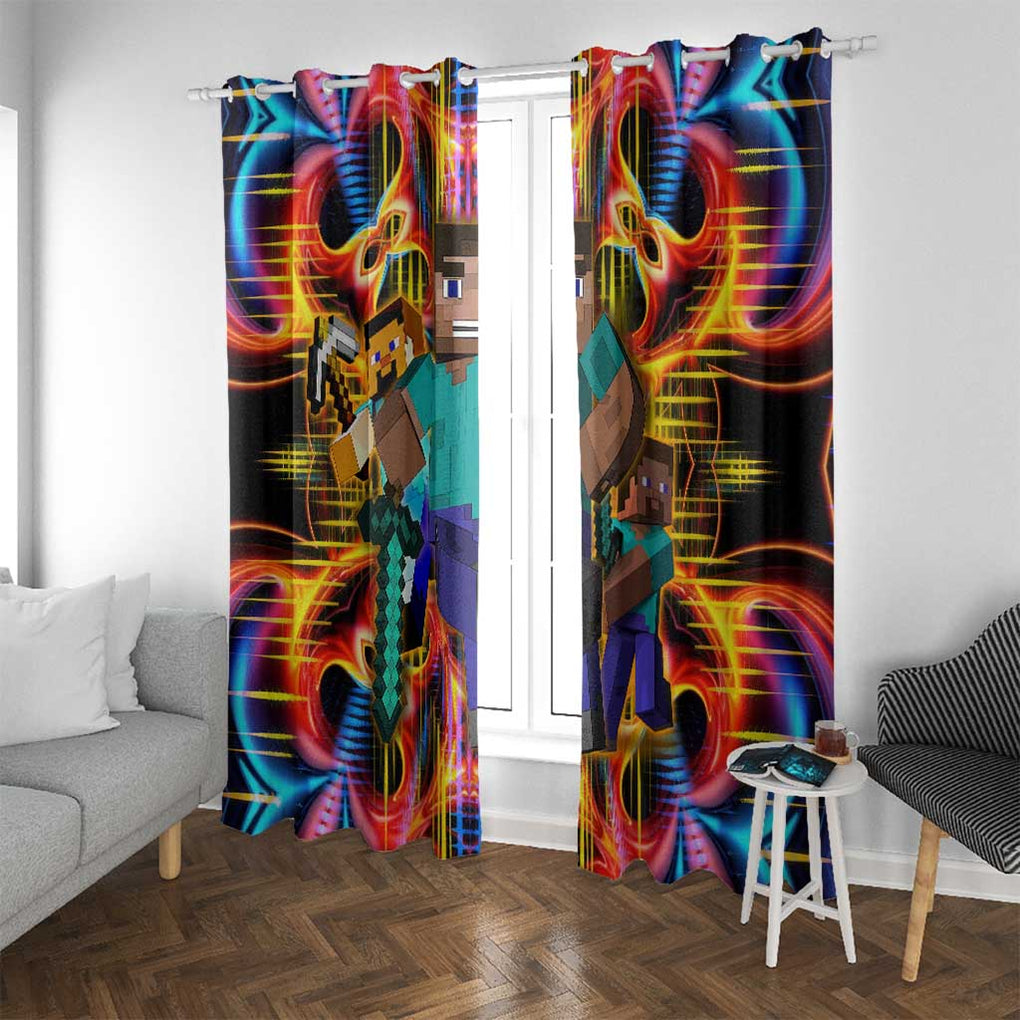 Power Minecraft Window Curtain Game Art Mix Trippy Style