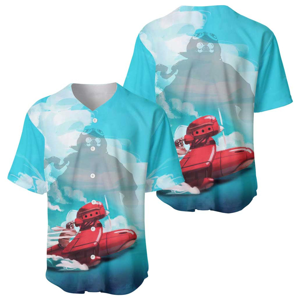 Trippy Porco Rosso Studio Baseball Jersey Anime Style