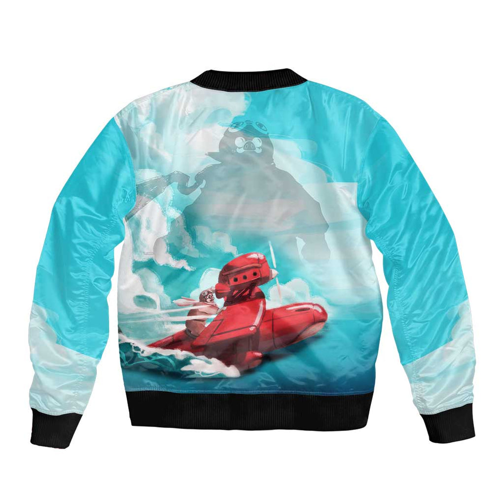 Trippy Porco Rosso Studio Bomber Jacket Anime Style