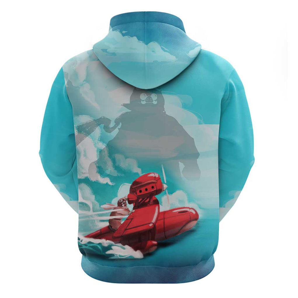 Trippy Porco Rosso Studio Hoodie Anime Style