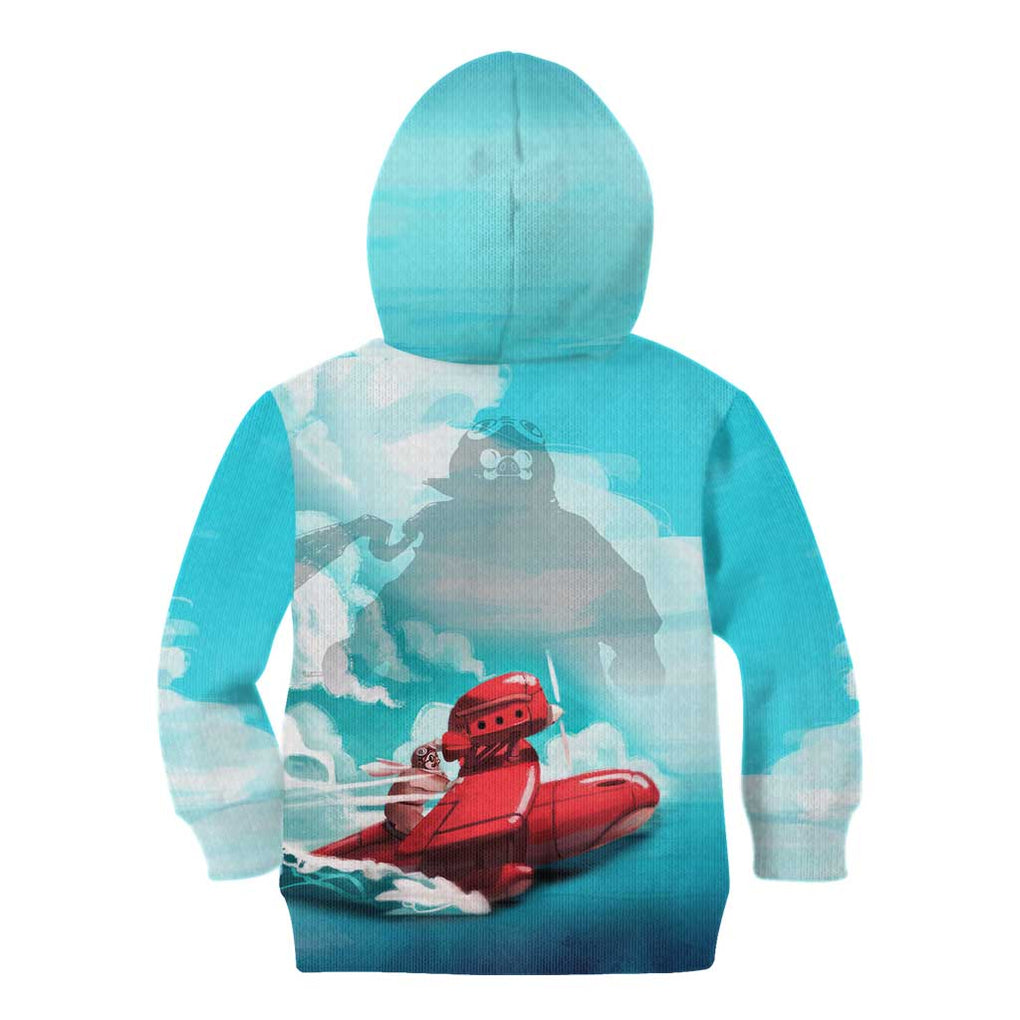 Trippy Porco Rosso Studio Kid Hoodie Anime Style
