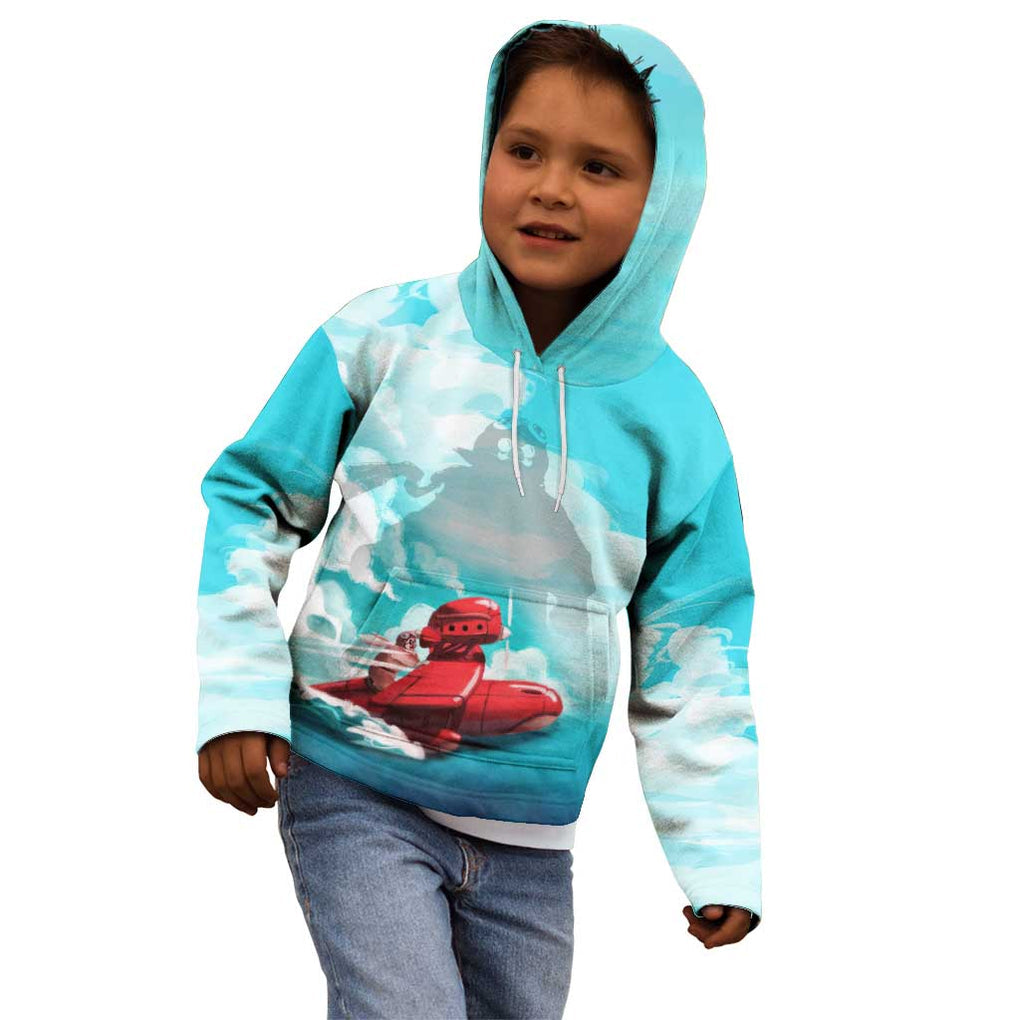 Trippy Porco Rosso Studio Kid Hoodie Anime Style