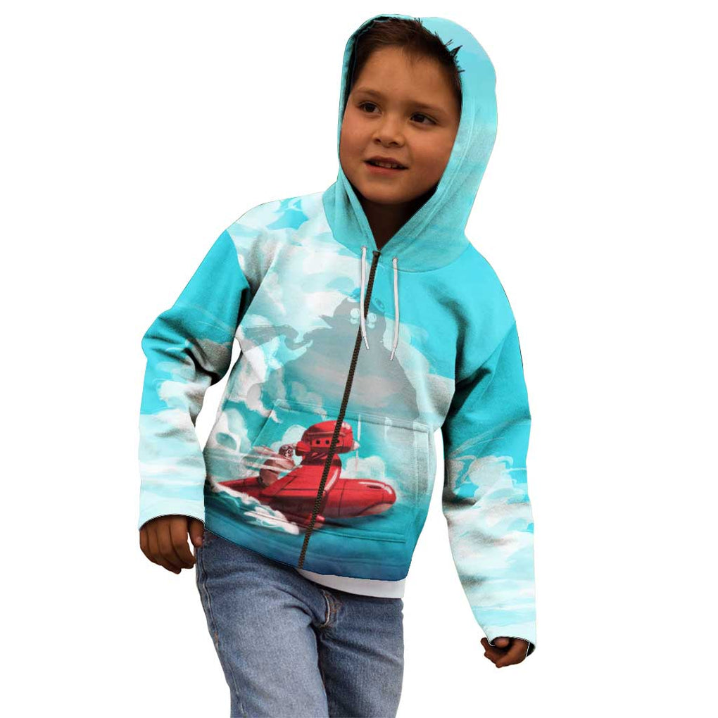 Trippy Porco Rosso Studio Kid Hoodie Anime Style