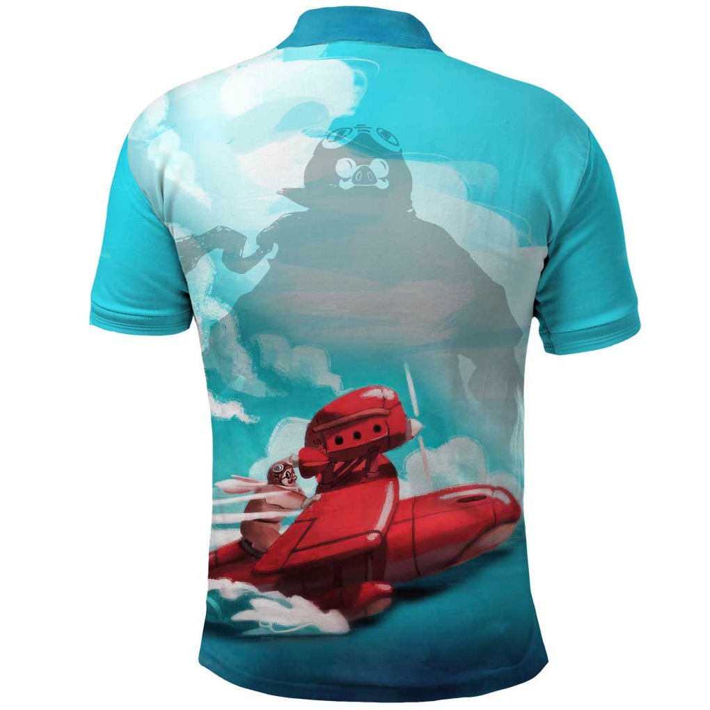 Trippy Porco Rosso Studio Polo Shirt Anime Style