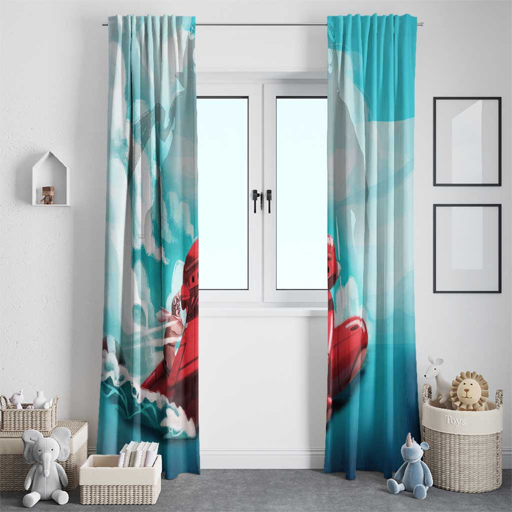 Trippy Porco Rosso Studio Window Curtain Anime Style