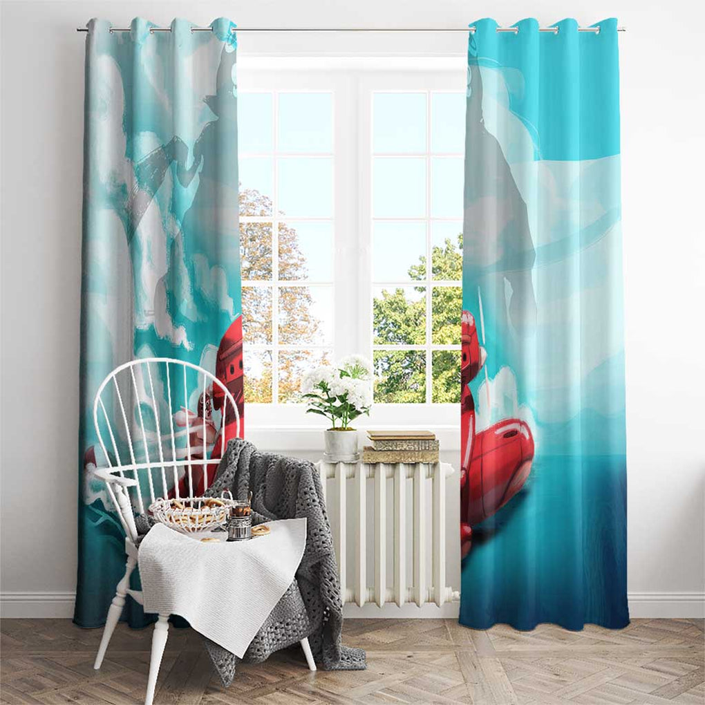 Trippy Porco Rosso Studio Window Curtain Anime Style