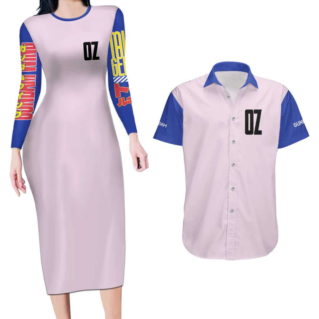 Tallgeese x Zechs Merquise Gundam Wing Couples Matching Long Sleeve Bodycon Dress and Hawaiian Shirt Anime Style