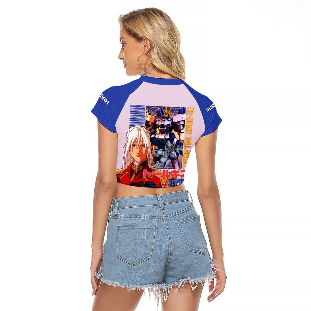 Tallgeese x Zechs Merquise Gundam Wing Raglan Cropped T Shirt Anime Style