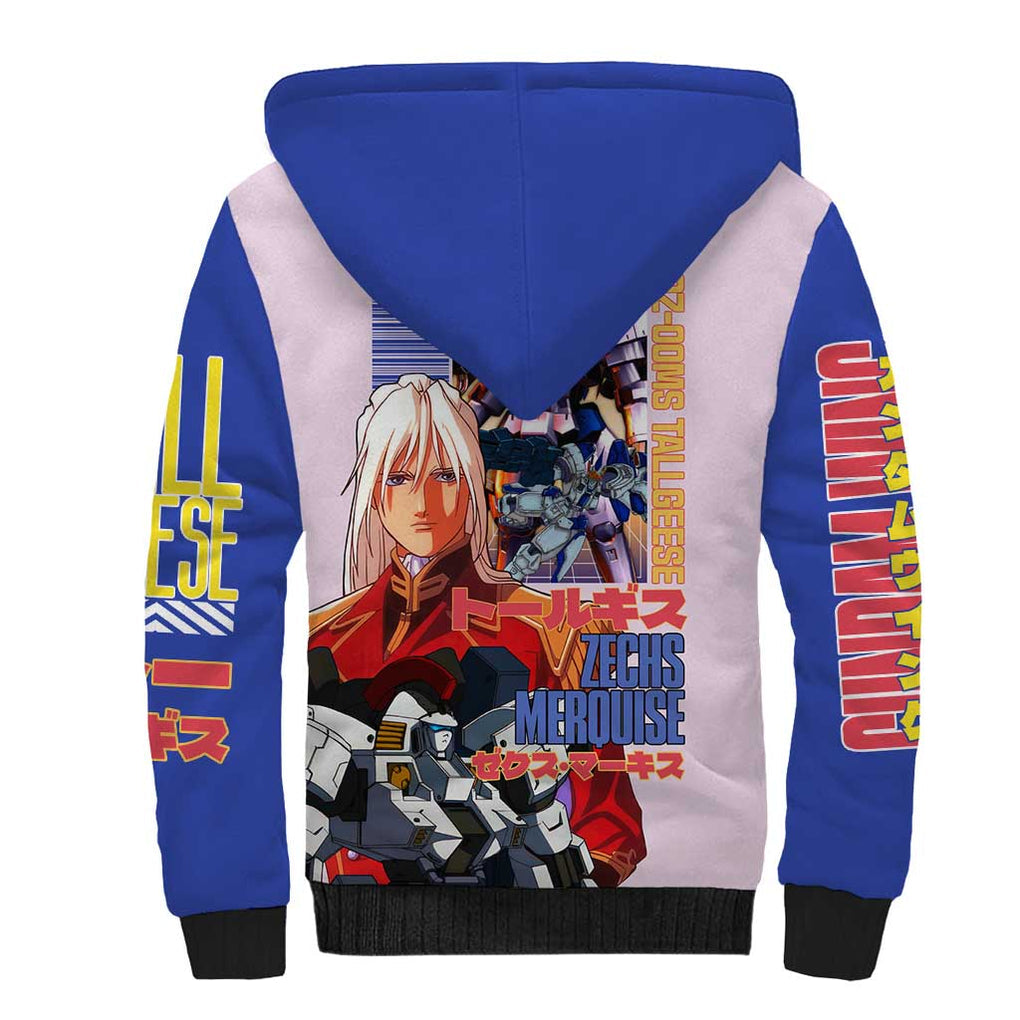 Tallgeese x Zechs Merquise Gundam Wing Sherpa Hoodie Anime Style
