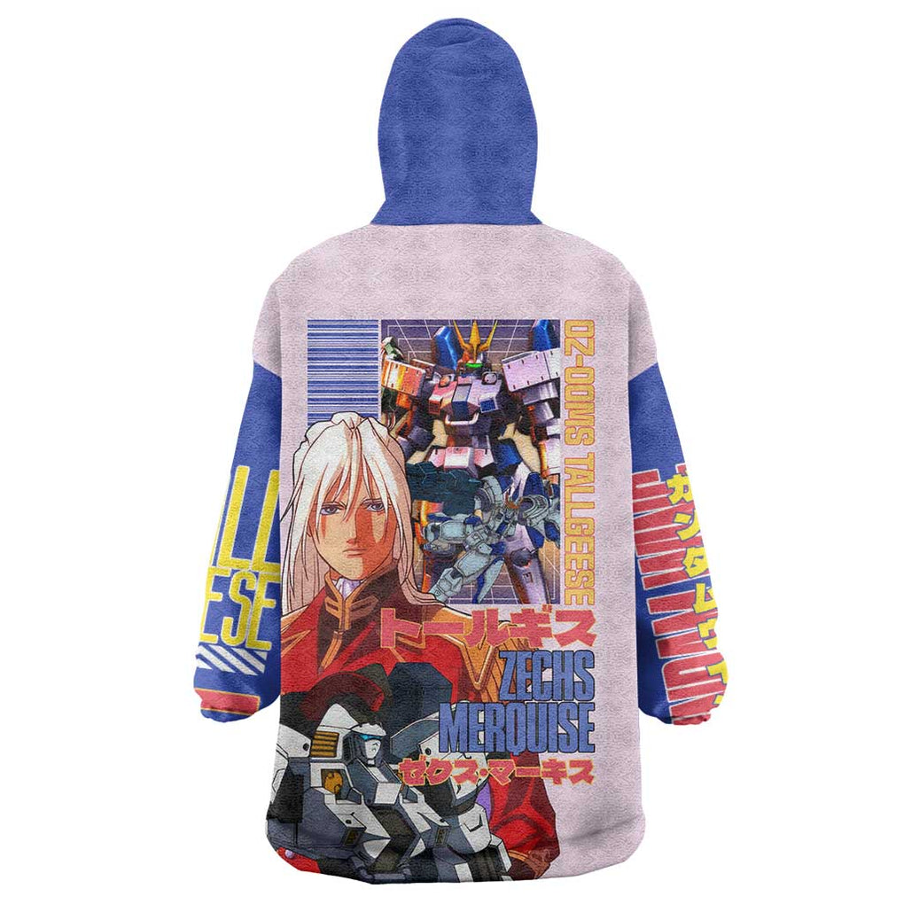 Tallgeese x Zechs Merquise Gundam Wing Wearable Blanket Hoodie Anime Style