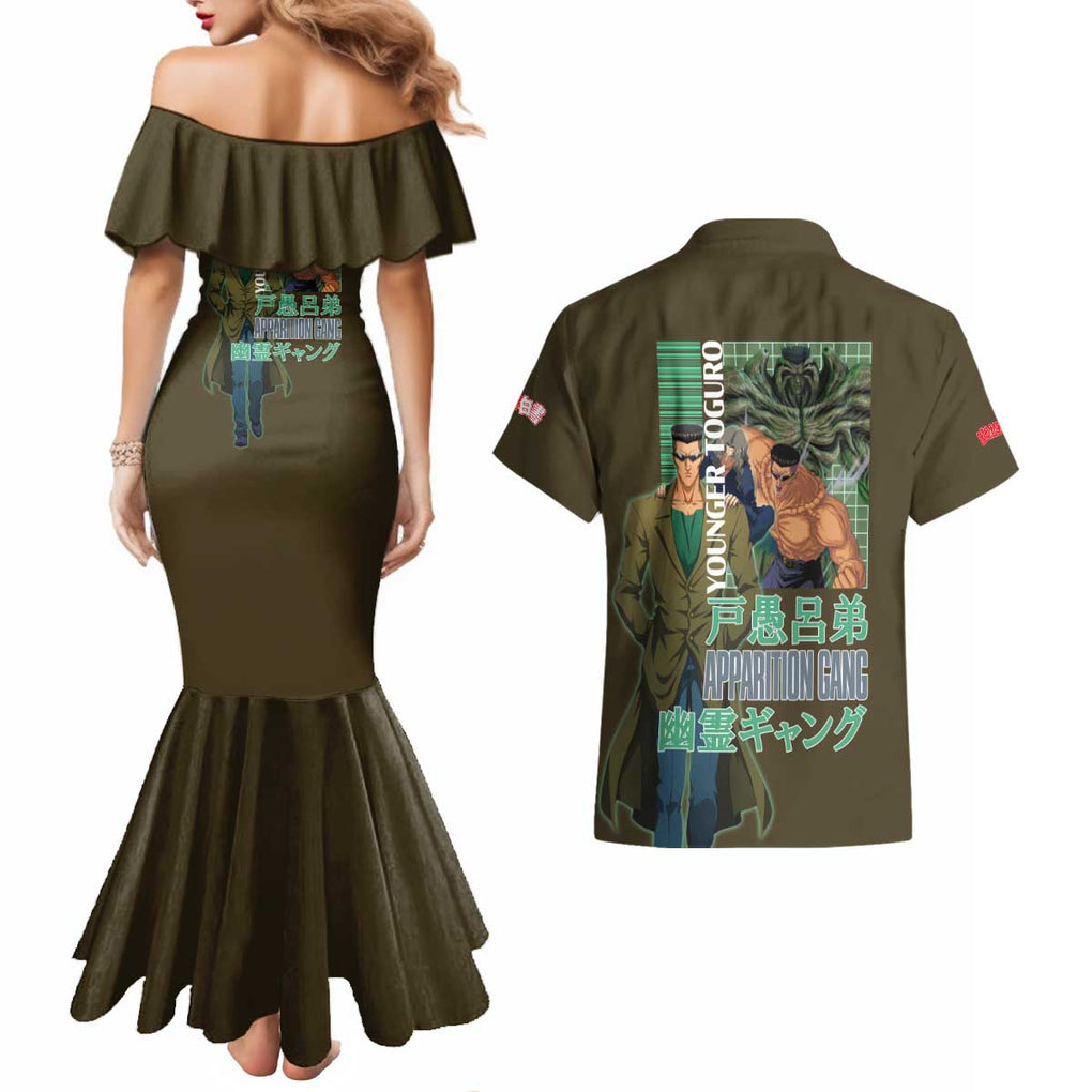 Younger Toguro Yuyu Hakusho Couples Matching Mermaid Dress and Hawaiian Shirt Anime Style