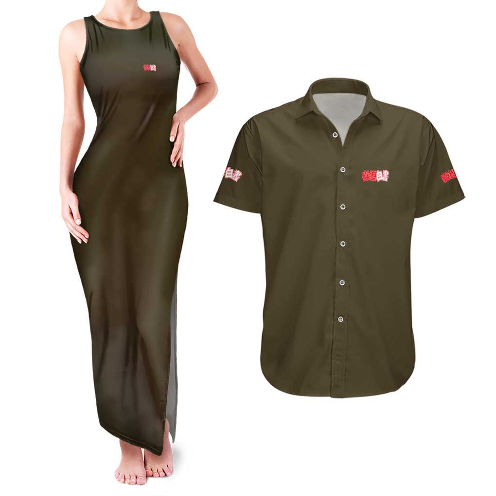 Younger Toguro Yuyu Hakusho Couples Matching Tank Maxi Dress and Hawaiian Shirt Anime Style