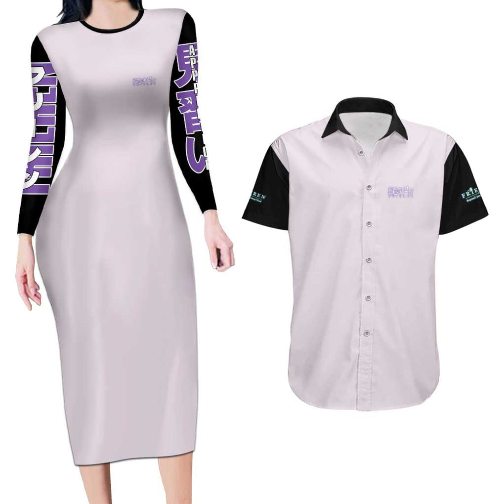Fern V2 Frieren Beyond Journey’s End Couples Matching Long Sleeve Bodycon Dress and Hawaiian Shirt Anime Style