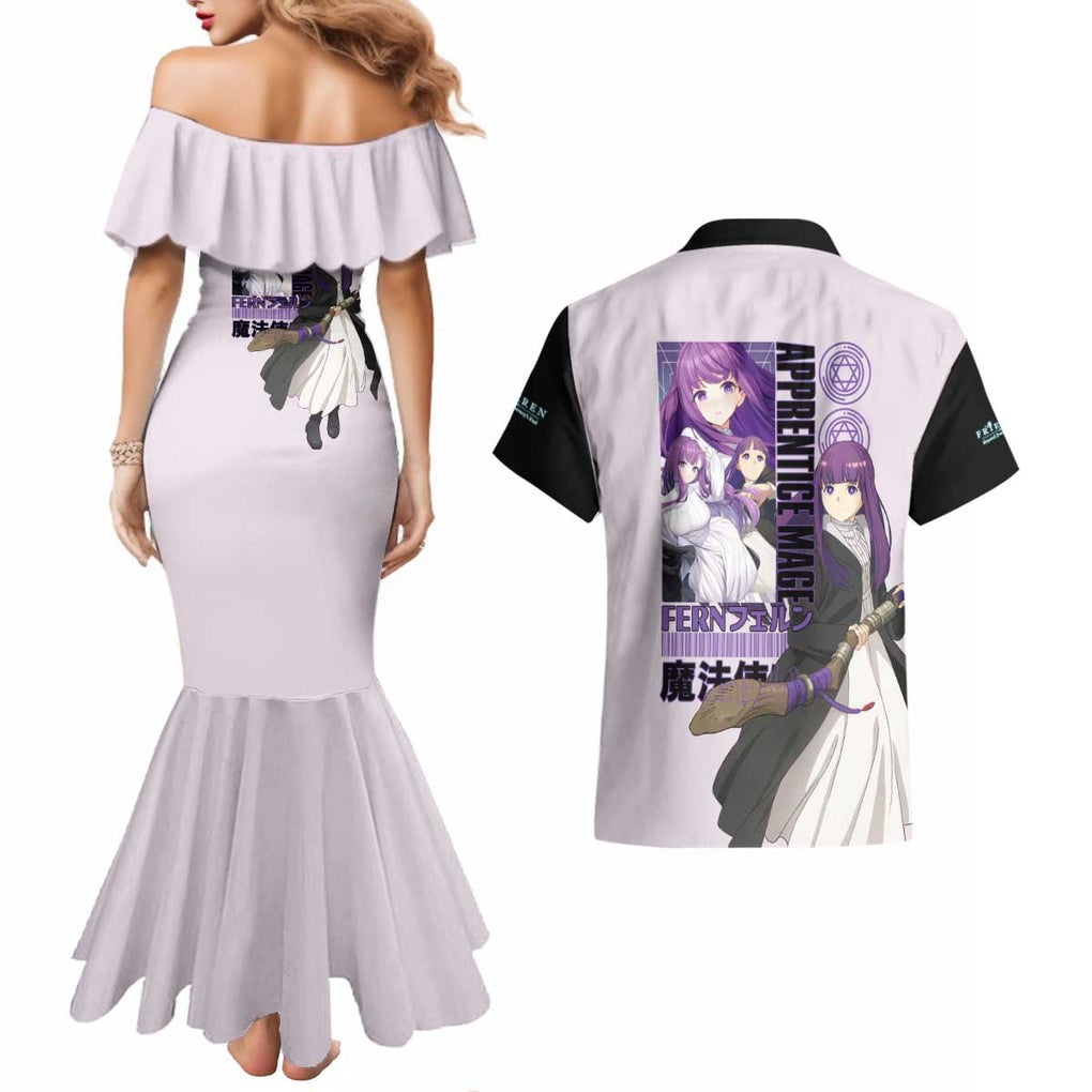 Fern V2 Frieren Beyond Journey’s End Couples Matching Mermaid Dress and Hawaiian Shirt Anime Style